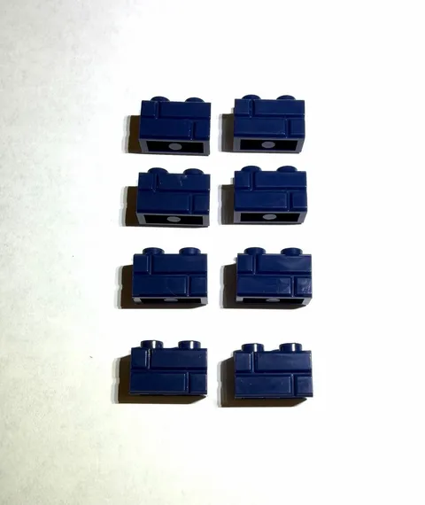 Lego Lot Of 8 Earth Blue Profile Bricks 1x2 New City Building Part Brick