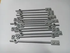 LEGO LOT 13 LIGHT BLUISH GRAY 12L BAR W 1X2 PLATE 1X1 ROUND END