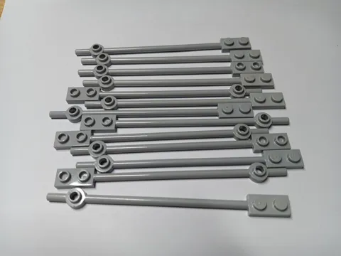 LEGO LOT 13 LIGHT BLUISH GRAY 12L BAR W 1X2 PLATE 1X1 ROUND END