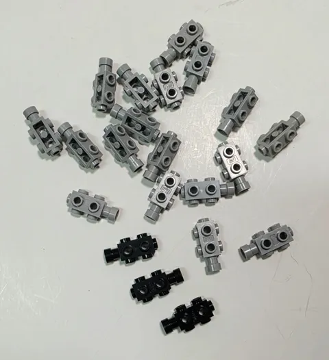 20 x Lego Pieces 1x2x2/3 with Studs on Side Bricks Parts 4595 Gray Black