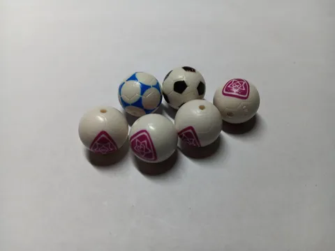 LEGO LOT 6 MINIFIGURE SOCCER BALLS WHITE BLACK PENTAGON ADIDAS STAR PATTERN