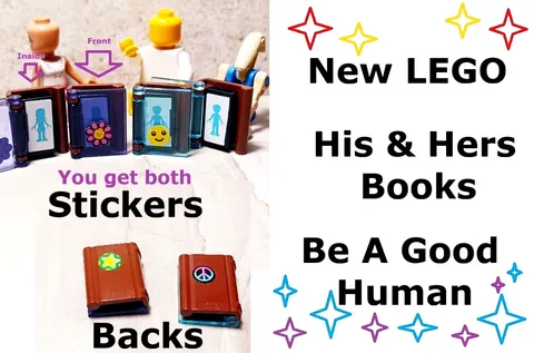 LEGO His Her Books PE Manuals Education Stickers Fun Biology Medical School Book