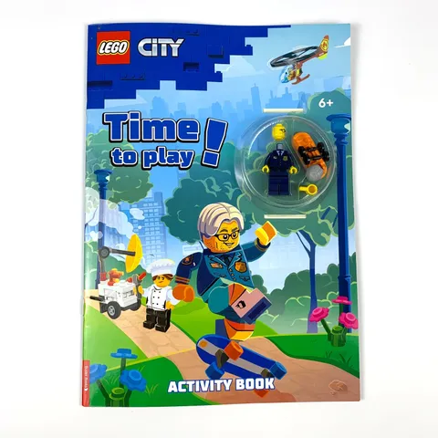 Lego City Time to Play Activity Book Chief Wheeler Police Minifigure Skateboard
