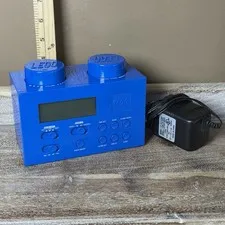 LEGO LG11007 Portable Digital Alarm Clock Radio Power Supply Blue Building Block
