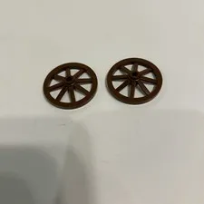 2 Lego Brown Wagon Wheels