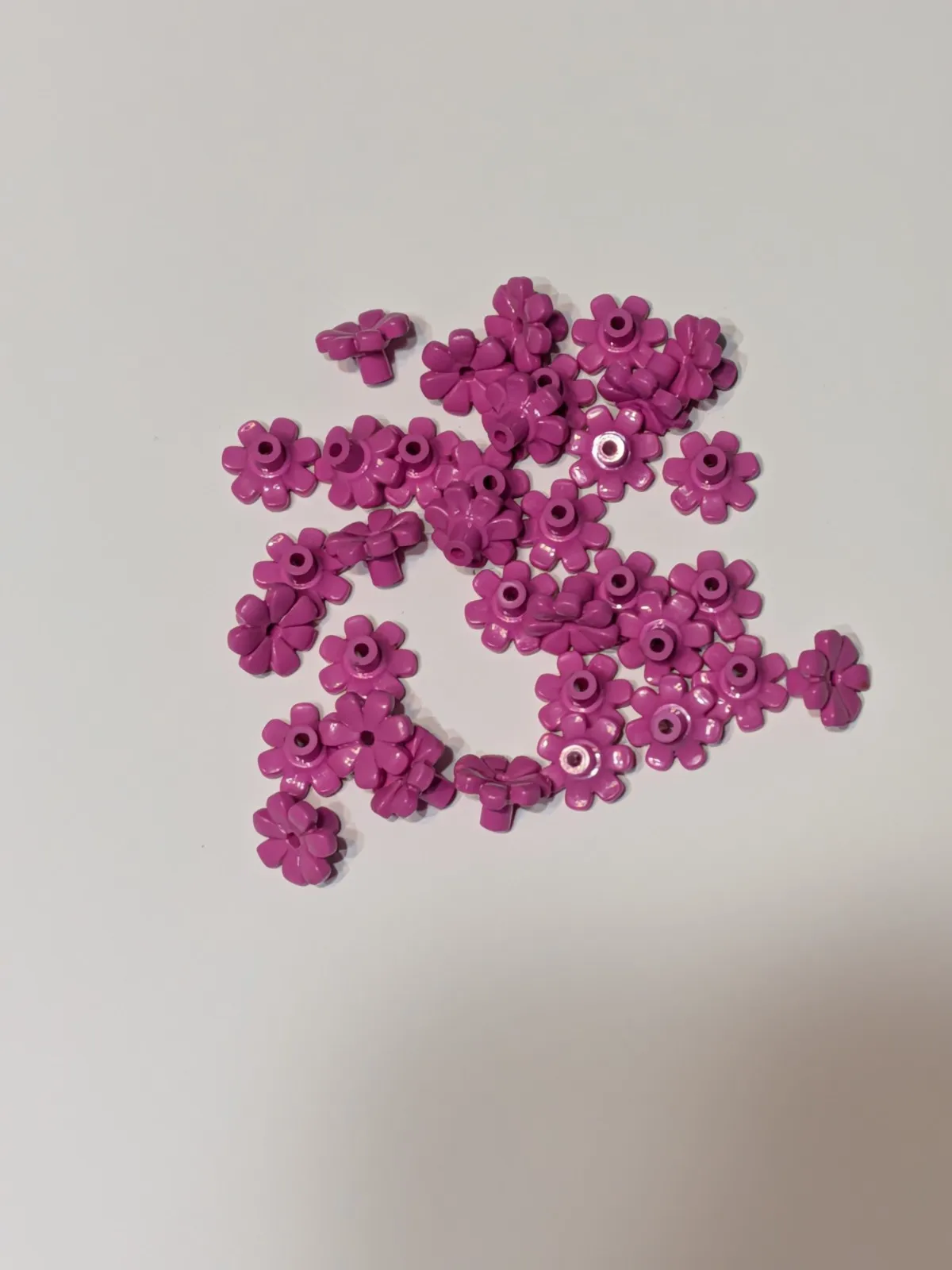 #3742 Flower (6 Petal)—dark Pink— 35 Piece Lot