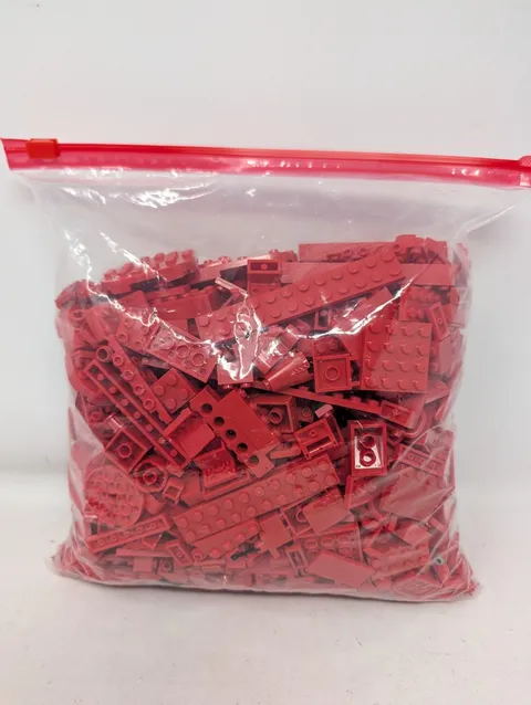 LEGO Bricks Bulk Lot - RED - Gallon Size Bag Full
