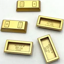 Lego 5 New Metallic Gold Minifigure Utensils Ingot 1 x 2 Parts