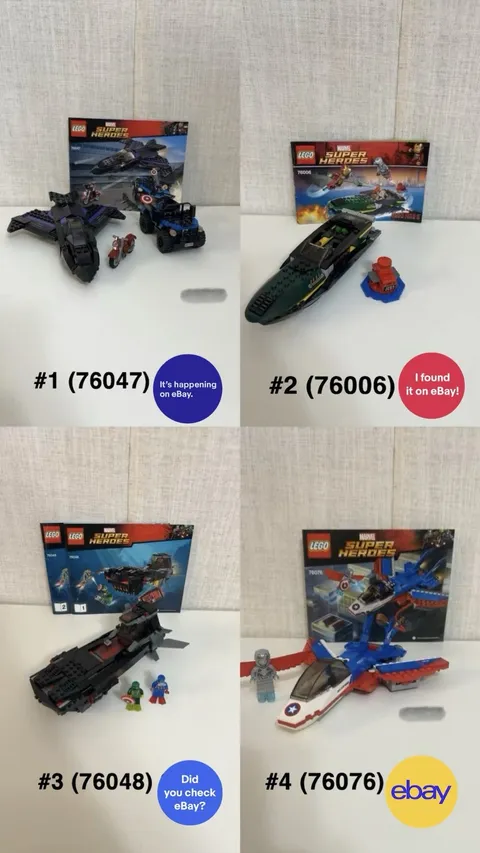 LEGO Marvel & DC Comics Bulk Lot 14 Incomplete sets + instructions **READ**