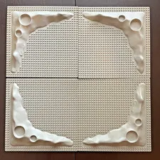 LEGO Lunar Crater Baseplate Raised 9.5”x9.5 1980s Vintage 4 PCs, Item #3947
