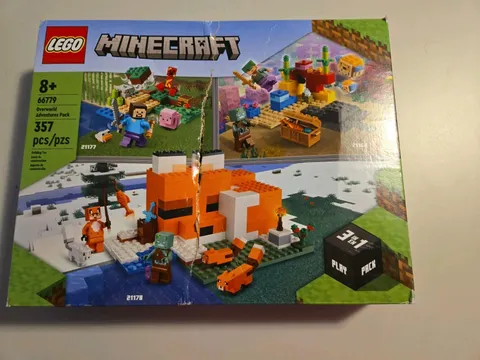 LEGO Minecraft 66779 Overworld Adventures 3 in 1 Building Set Pack Open Box