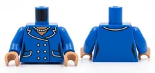 Lego Female torso Blue Torso Batman Outline Suit Pearl Necklace Nougat Hands