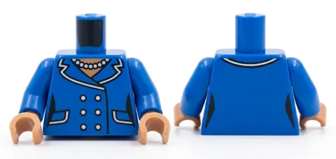 Lego Female torso Blue Torso Batman Outline Suit Pearl Necklace Nougat Hands