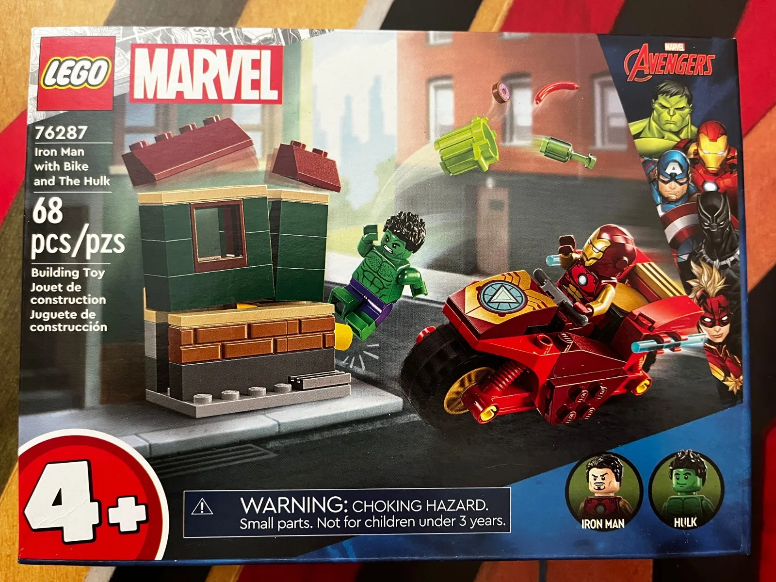 LEGO Marvel 76287 Iron Man with Bike and The Hulk NEW Sealed 68pc Avengers