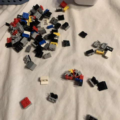 One bite two and 2 x 2 Lego hinge pieces