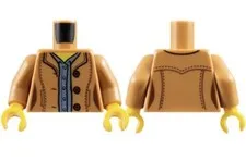 Lego 973pb3164c01 Torso Medium Nougat City Female Woman Jacket Open Buttons