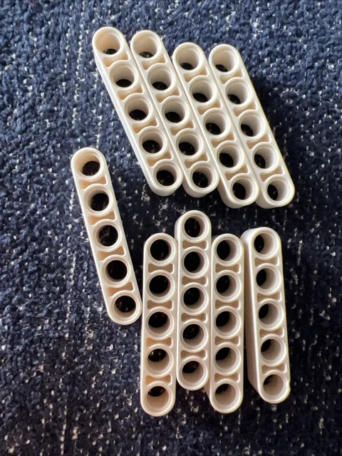 LEGO 32316 White Technic, Liftarm Thick 1 x 5 - 9 pieces
