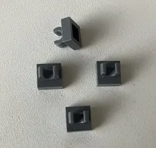 LEGO 4x NEW Pieces Plate 1x1 w/ Upright Holder Clip DARK BLUISH GREY #44842