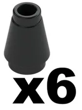 Lego Part 4589 Black Cones 1 x 1 Qty 6 BK1