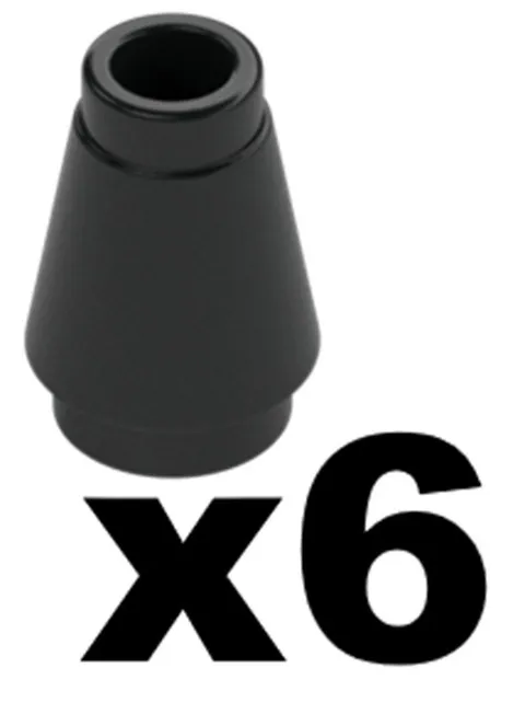 Lego Part 4589 Black Cones 1 x 1 Qty 6 BK1
