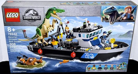 NEW! LEGO JURASSIC WORLD 76942 BARYONYX DINOSAUR BOAT ESCAPE / CAMP CRETACEOUS