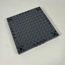 LEGO 52040 Brick Modified 12 x 12 with Corner Pins Dark Gray