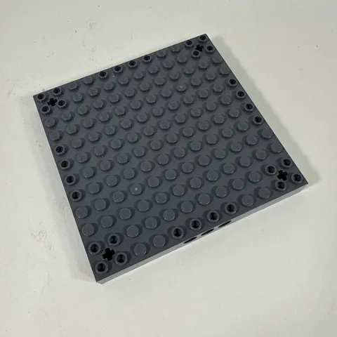 LEGO 52040 Brick Modified 12 x 12 with Corner Pins Dark Gray