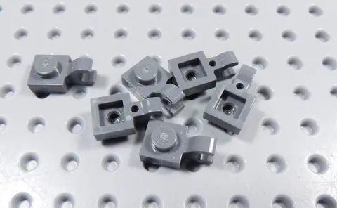 LEGO Lot of 6 Dark Bluish Gray 1x1 Modified Plates w/ Clip on End BP
