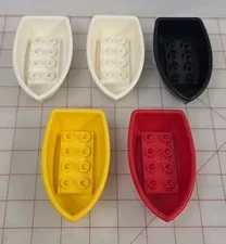 Duplo Boat with 8 Studs (x5) Lot Of 5