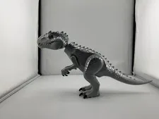 LEGO Printed Gray/Black/Silver T-Rex Dinosaur Figure Plastic Parts- Animal