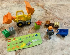 LEGO DUPLO 10811 Construction Set Front Loader Trailer Minifigure 19pc 2016