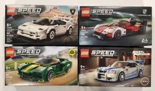 LEGO Speed Champions Porsche Lamborghini Lotus Fast & Furious Lot of 4 Retired