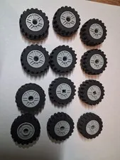 B-1 Lego Lot 12 Wheel 30.4 x 14 Light Bluish Gray Bolts 55981c02 Offset Tread
