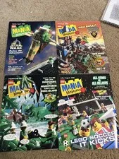 Vintage 2000 LEGO Mania Magazine 4-Issue Lot - Star Wars Slave I Dino Island