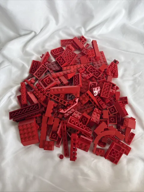 Bulk Red / Dark Red LEGO Assorted 0.5 Pound Lot, Bricks, Plates, Tiles 8 Ounces