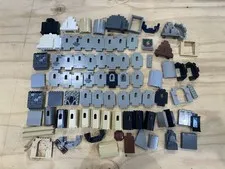 Huge Vintage LEGO Castle Parts Lot - Wall Panels Black Gray Castle Walls 70+ Pcs