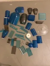 Vintage Opaque/Transparent Blue & Gray Lego Parts - hatches - window panels etc