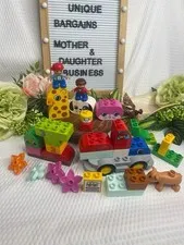 LEGO DUPLO Mixed Lot Figures Animals Truck Blocks Giraffe Pig Cat Flowers Toy