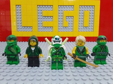 LEGO Ninjago Lloyd Mini Figures 5 Set Early Digital Green Ninja Samurai Figurine