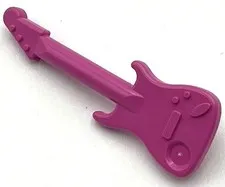 Lego New Dark Pink Minifigure Utensil Musical Instrument Guitar Electric Part