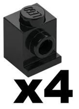 Lego Part 4070 BRICK Headlight Black Modified 1 x 1 Stud Qty 4 D852 