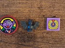 Authentic Lego Sesame Street The Count Sign Set With Black Lego Bat !!!
