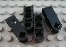 LEGO Lot of 4 Black 3L Technic Connectors with 2 Pin Hole