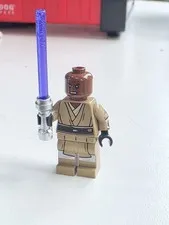 Lego Mace Windu Dark Tan Legs Open Mouth Printed Arms Minifigure