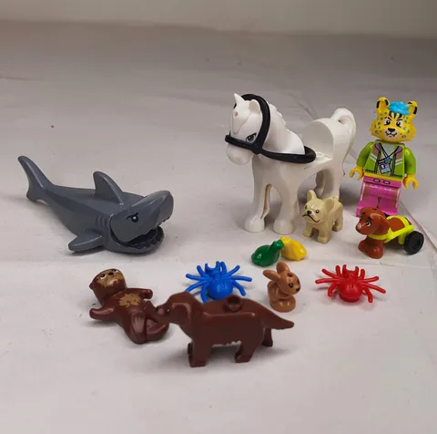 Bulk Lot Lego Animals Horse Otter Bunny Shark Dog Spider Frog Cheetah Person