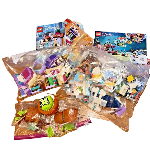 Lego Friends mixed lot unfinished sets, manuals # 41378, 41155, 41156 - as is