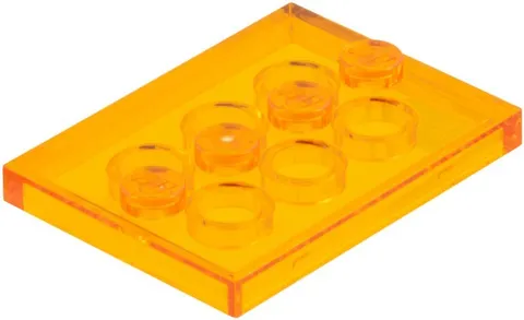 LEGO Trans-Orange Brick 3x4 Tile Flat Modified Minifig NEW #WAB066