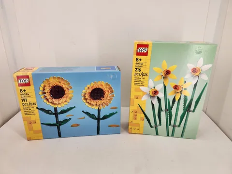 Lot Of 2 : New LEGO Botanicals Sets: Daffodils (40747) And Sunflowers (40524)