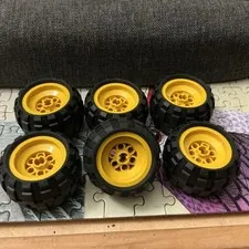 Lego 6579 Tire 43.2 x 28 S Balloon Small & 6580 Yellow Wheel 43.2 x 28 Lot Of 6