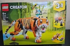LEGO Creator 3-in-1 Majestic Tiger (31129) - 100% Complete, Partially Built